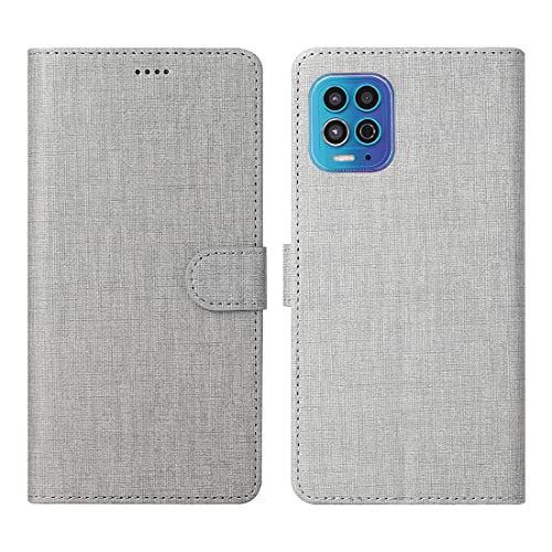 Foluu Moto Edge S Case, Moto G100 Flip/Folio Cover Wallet Magnetic Closure Card Slots Cash Holder Stand Kickstand TPU Bumper Shockproof Protective Case for Motorola Moto Edge S/Moto G100 2021 (Gray)