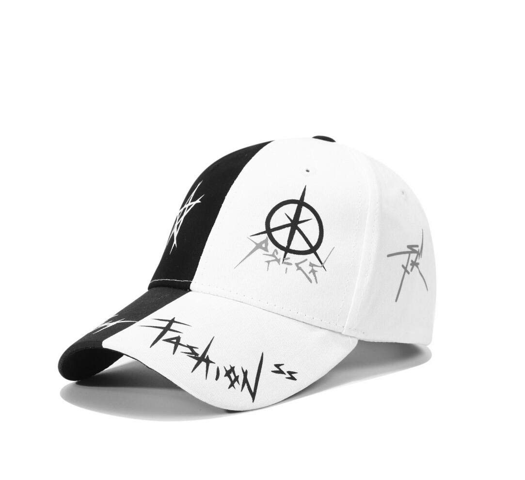 White Black Cap Stylish Cotton Stylish Funky Cap For Mens (Black