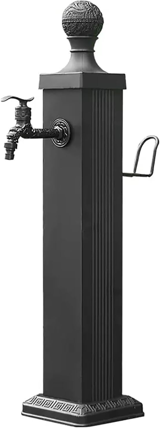 Kanduo Vertical Garden Water Column Stainless Steel Outdoor Water Fountain & Faucet Post，Freestanding Garden Hose Holder，Frost-Proof Yard Spigot for Courtyard(74cm/39in)