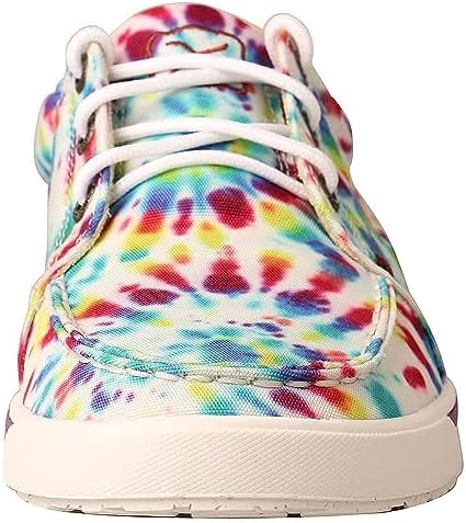 Twisted X Women's Kicks with ecoTweed Lining - Full-Grain Leather Fabric with Fashionable Textile Design - Slip-On Hooey Lopers Designed with ecoTweed Lining, 5.5 M Multi Tie-Dye | Image 1