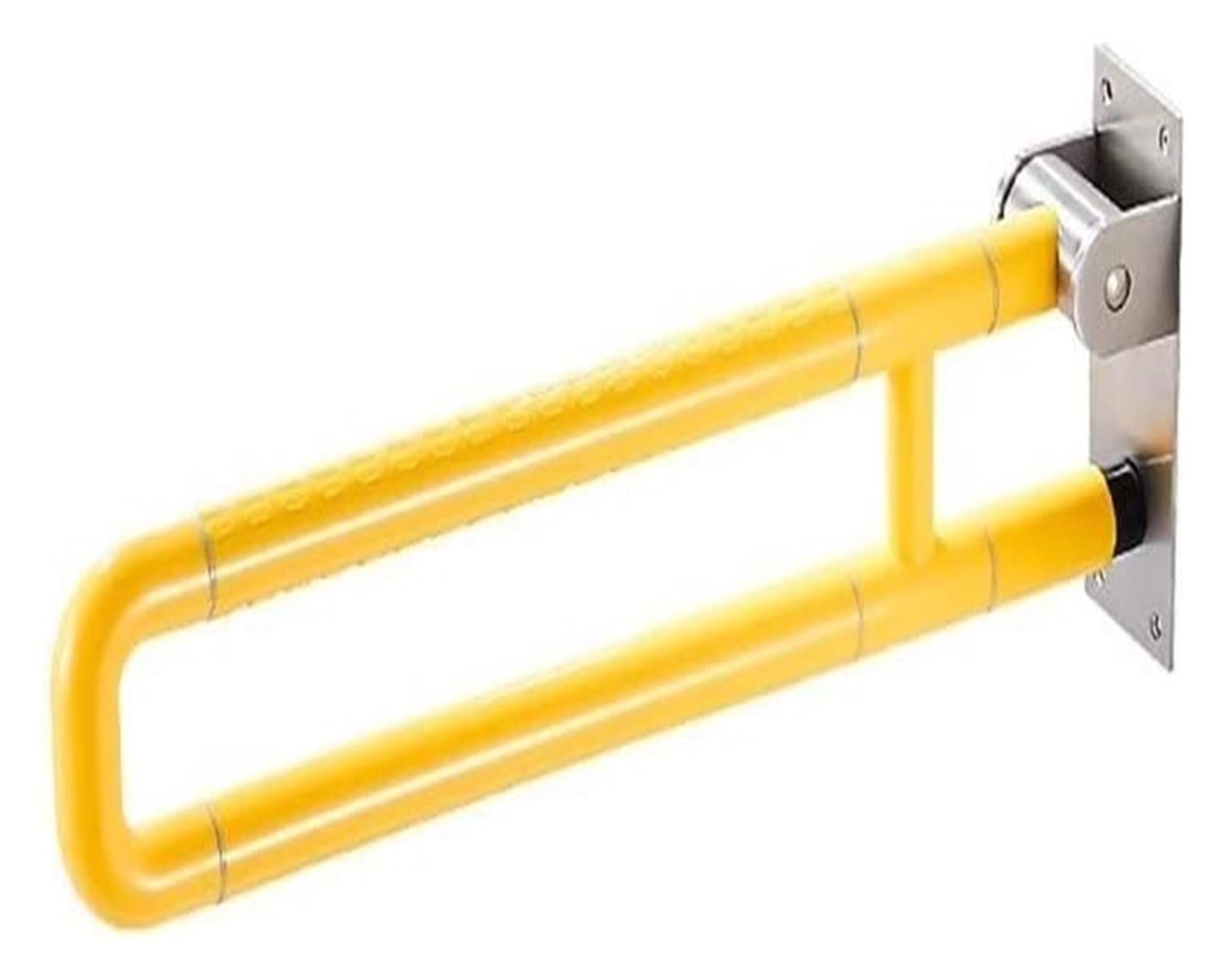 Agarraderas Barras de apoyo plegables de acero inoxidable con tubo exterior de nailon y agarre antideslizante en forma de U for baño, barra de seguridad abatible for inodoro