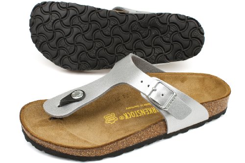 Image of Birkenstock Gizeh Sandal (Infant /Toddler /Little Kid),Silver,30 M EU (12-12.5 M US Little Kid)