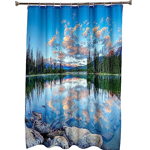 Rideau de douche en polyester de qualité supérieure bleu vert - 7