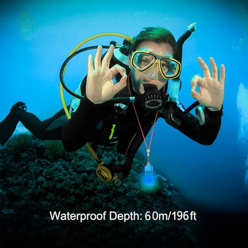 WINDFIRE Scuba Dive Signal Lights Night Diving Flashing Marker Lamp, High Visibility Diving Tank Light Mini Dive Beacon with Flashing and Constant Modes for Underwater Diving(Blue)