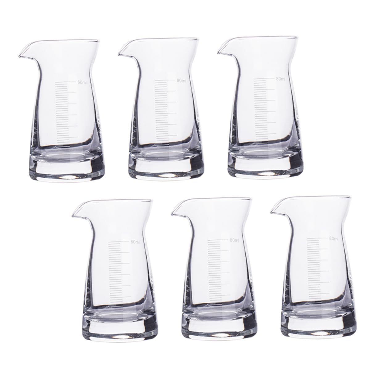 PRETYZOOM 6 Pezzi da 80 Ml di Bicchieri in per Miscelazione con Segni di Misurazione Accessorio da Bar per Birra Vodka Whisky