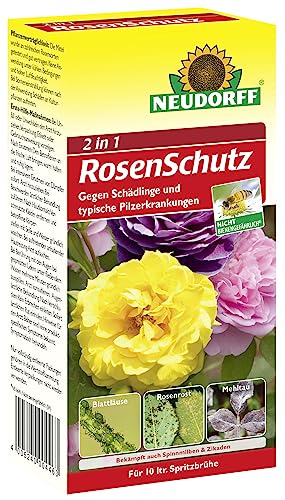 Preisvergleich Produktbild Neudorff 2 in 1 RosenSchutz Kombipack zur effektiven Bekämpfung von Schädlingen wie Blattläuse und Pilzkrankheiten wie Echten Mehltau an Rosen, 2 Stück