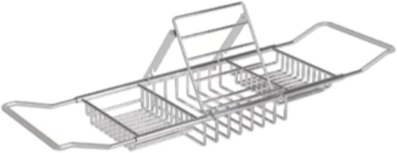 Gold Bathtub Tray - Luxury Over Bathtub Shelf Rack for Spa & Relaxation Stylish Bath Basin Table for Shampoo & Soap Elegant Bathing Accessory Nizer-Silver with Stand