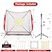 7x7 ft Baseball Net, Pitching & Batting Net with Batting Tee, Designed with Large Ball Collection System, 2 Strike Zones, Carry Bag, Baseball Softball Net for Batting Pitching Hitting and Throwing