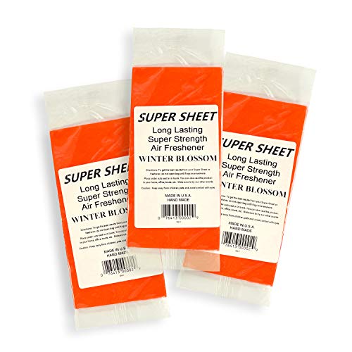 Image of Super Sheet Small (7.5 inchx3.75 inch) Under Seat Car Air Freshener, 3-PACK (Winter Blossom)