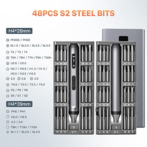 Kombella Mini Electric Screwdriver, 50-In-1 Precision Screwdriver Set With 48 Magnetic Bits, Rechargeable And Cordless Screwdriver With Led Display For Electronic Repairs, Phone, Laptop, Camera, Watch #TOP2