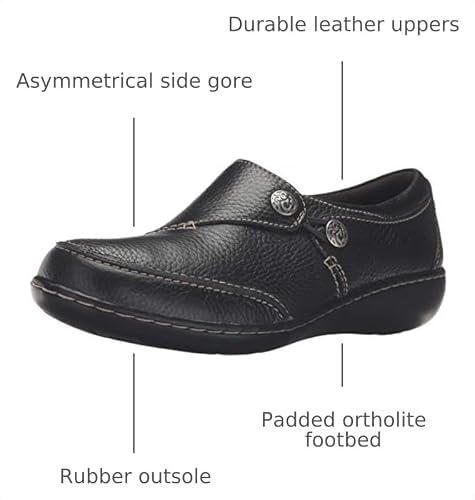 Clarks Clarks Women's Ashland Lane Q Slip-on Loafer, Black, 8 W US