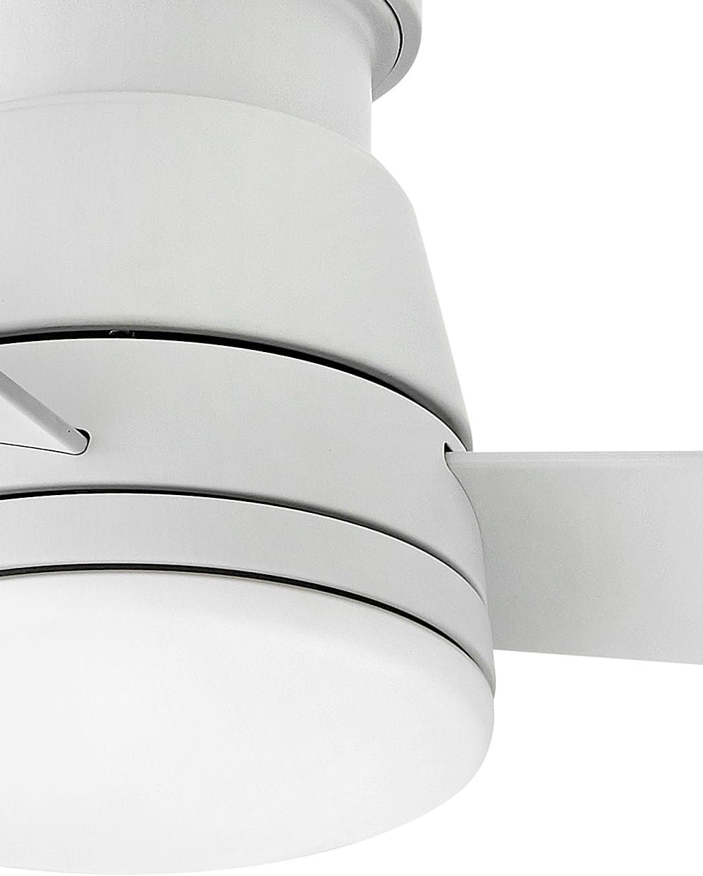 Hinkley Trey 44" Integrated LED Indoor/Outdoor Smart Ceiling Fan with Remote, Modern Flush Mount fixture, Composite Fan Blades, Matte White