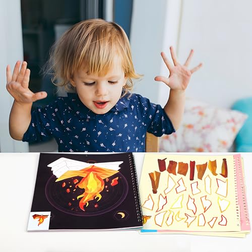 Image of 90shine 2PCS Sticker Books for Kids Ages 4-8 Multicolor Design Party Gift Create 22 Pictures
