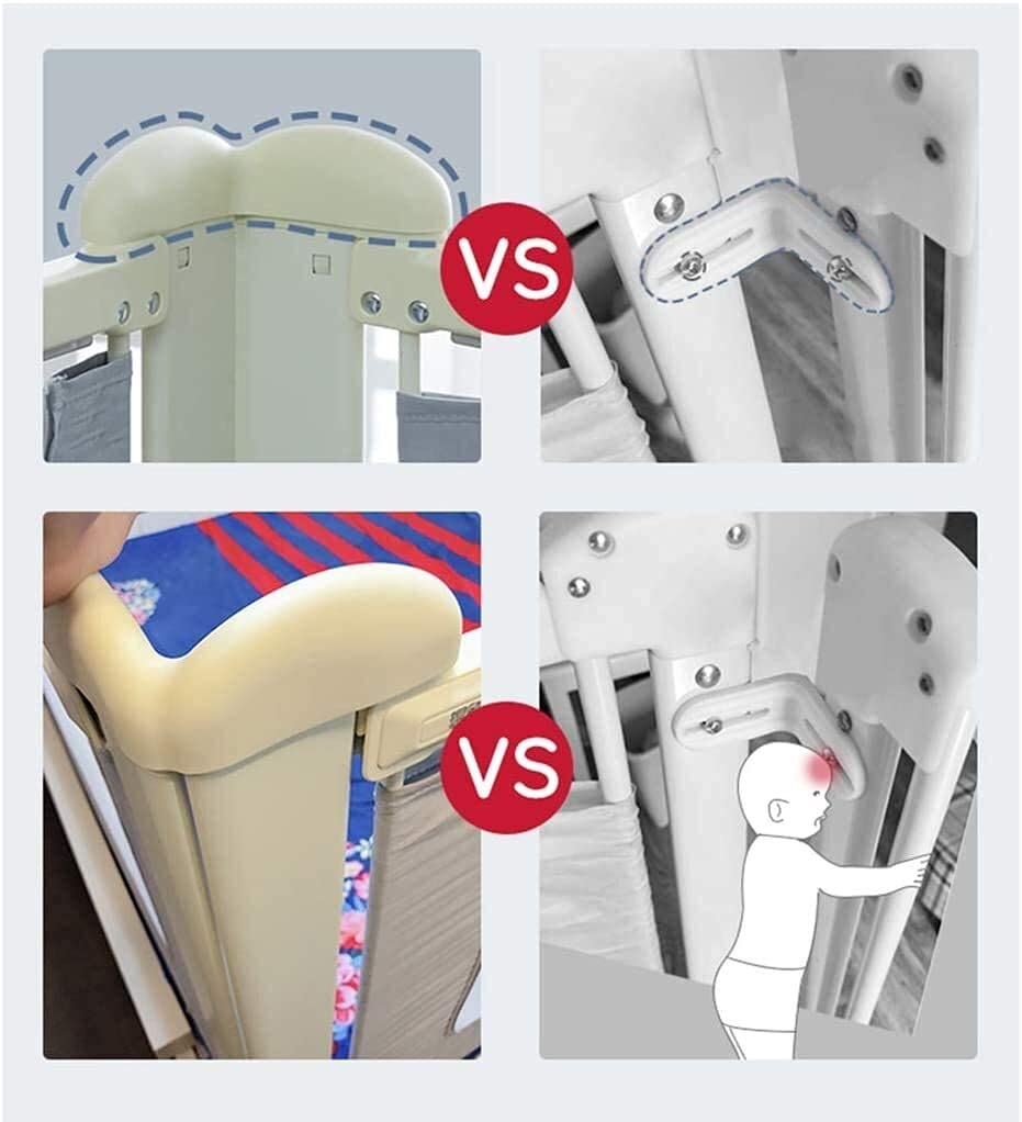 Baby Playpen Baby Guard Rieles de Asistencia de Seguridad Doble botón Levantamiento Vertical Cama Barandilla Valla de Cuna Protección Infantil Anticaída Bafle de Cama Elevación Ant