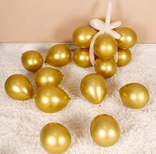 5 Inch Gold Metallic Balloons Chrome Party Latex Helium Balloon,Pack of 100