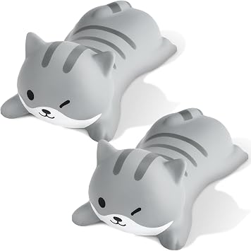 Kanayu 2 Pack Cat Wrist Rest for Mouse, Slow Rising PU Foam Ergonomic Wrist Support Pad, Cute Desk Accessories for Women, Non Slip Mouse Pad Cushion for Office & Gaming