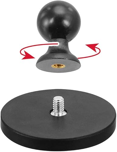 Miniatura 3 de Arkon Base magnética redonda resistente de 2.559 in de diámetro con bola de 0.984 in (1 pulgada) negro al por menor