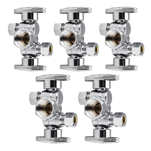 EFIELD 5-Pack 1/2 in FIP to 3/8 in comp valve w/ 1/4 turn