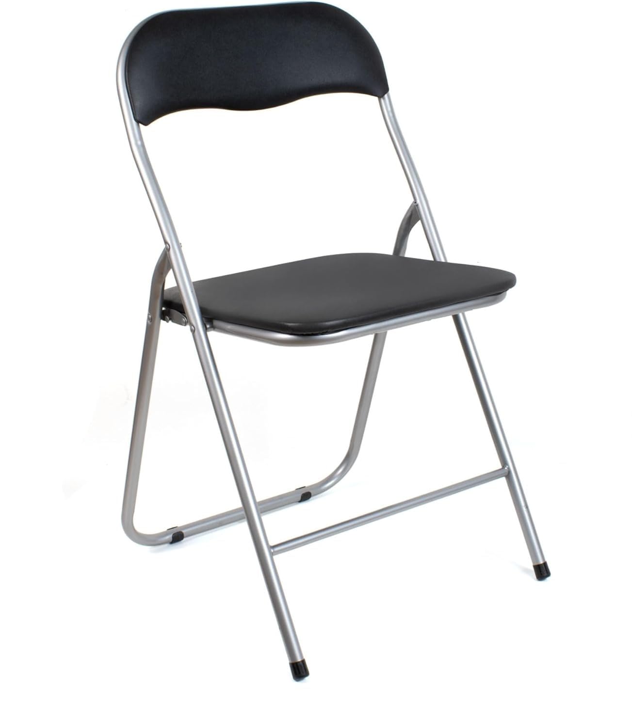 FERRETERIA LEPANTO Silla Plegable, Asiento Auxiliar Acolchado, Silla Ideal para Cocina, Comedor, Salón, Dormitorio - 44 x 45 x 80 cm (1, Negra)