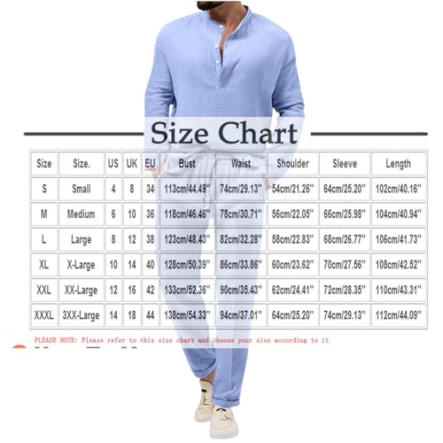 Cambkatl Fall Lounge Sets for Men Cotton Linen Casual Henley Shirts & Pants Two Piece Beach Vacation Outfits3