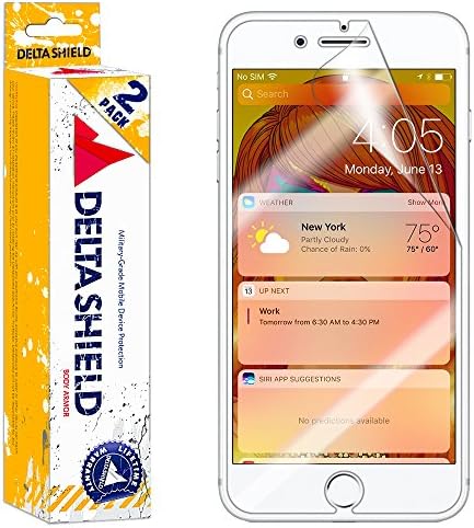DeltaShield Screen Protector for Apple iPhone 8 Plus (2-Pack)(Maximum Coverage) Anti-Bubble Military-Grade Clear TPU Film