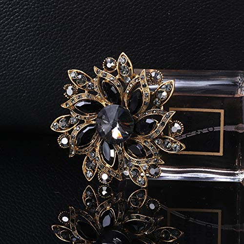 Image of COLORFUL BLING Rhinestone Leaf Brooch Pin - Red, Blue Vintage Jewelry Accessory Gifts Decoration