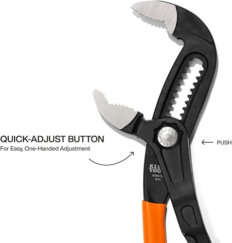 Miniatura 14 de Klein Tools D5053BKIT - Alicates ajustables de 3 piezas, juego de alicates para bomba de klaw de ajuste rápido, 7 pulgadas, 10 pulgadas y 12