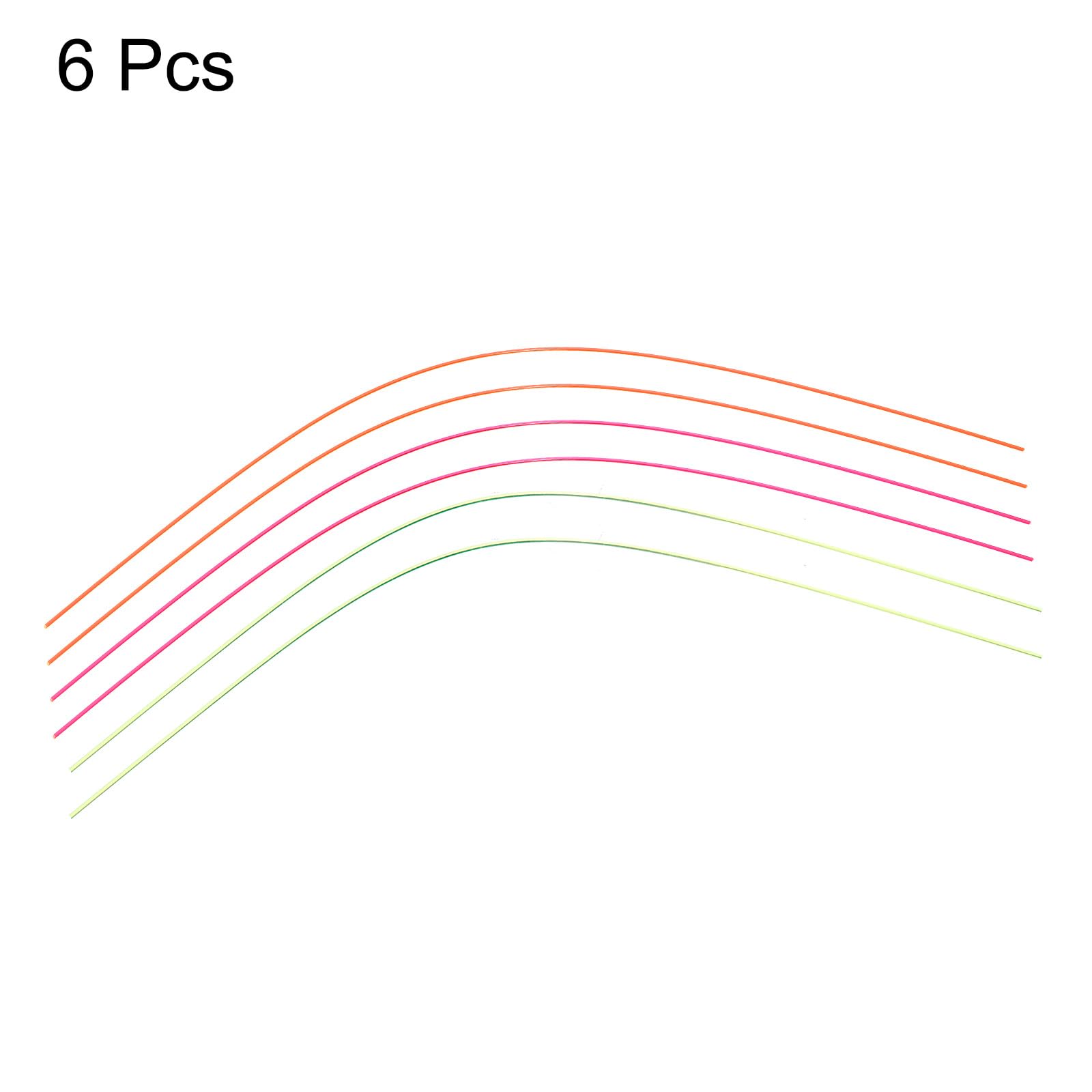 6 Fibre Ottiche Per Mirino Archi - PMMA 1mmx15cm, Colori Fluorescenti Rosso Verde Arancione - Foto 3