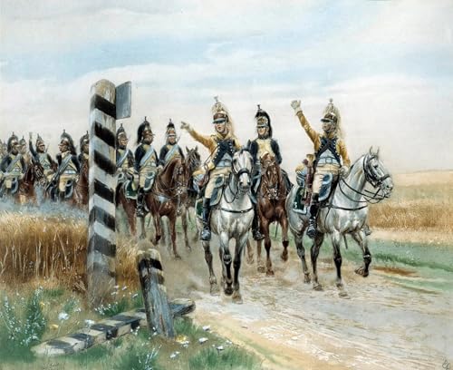 Pintura mural en lienzo Jean Baptiste Edouard Detaille, cuadro vintage de acuarela 60x90cm