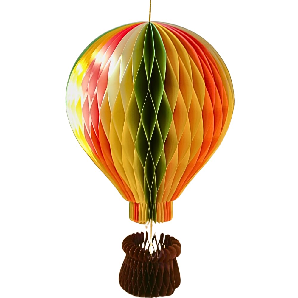 XXXL Mega balon dekoracyjny, balon papierowy, zawieszka balon na gorące powietrze, Honeycomb, dekoracja na okno wystawowe, dekoracja hotelowa recepcji, balon na gorące powietrze z koszem w kolorze