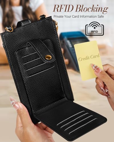 Phone Purse Crossbody Bags for Women - Leather Small Cell Phone Wallet RFID Blocking with Card Slots & Adjustable Strap Cute Designer Aesthetic Cross Body Bags, Moon Mushroom4