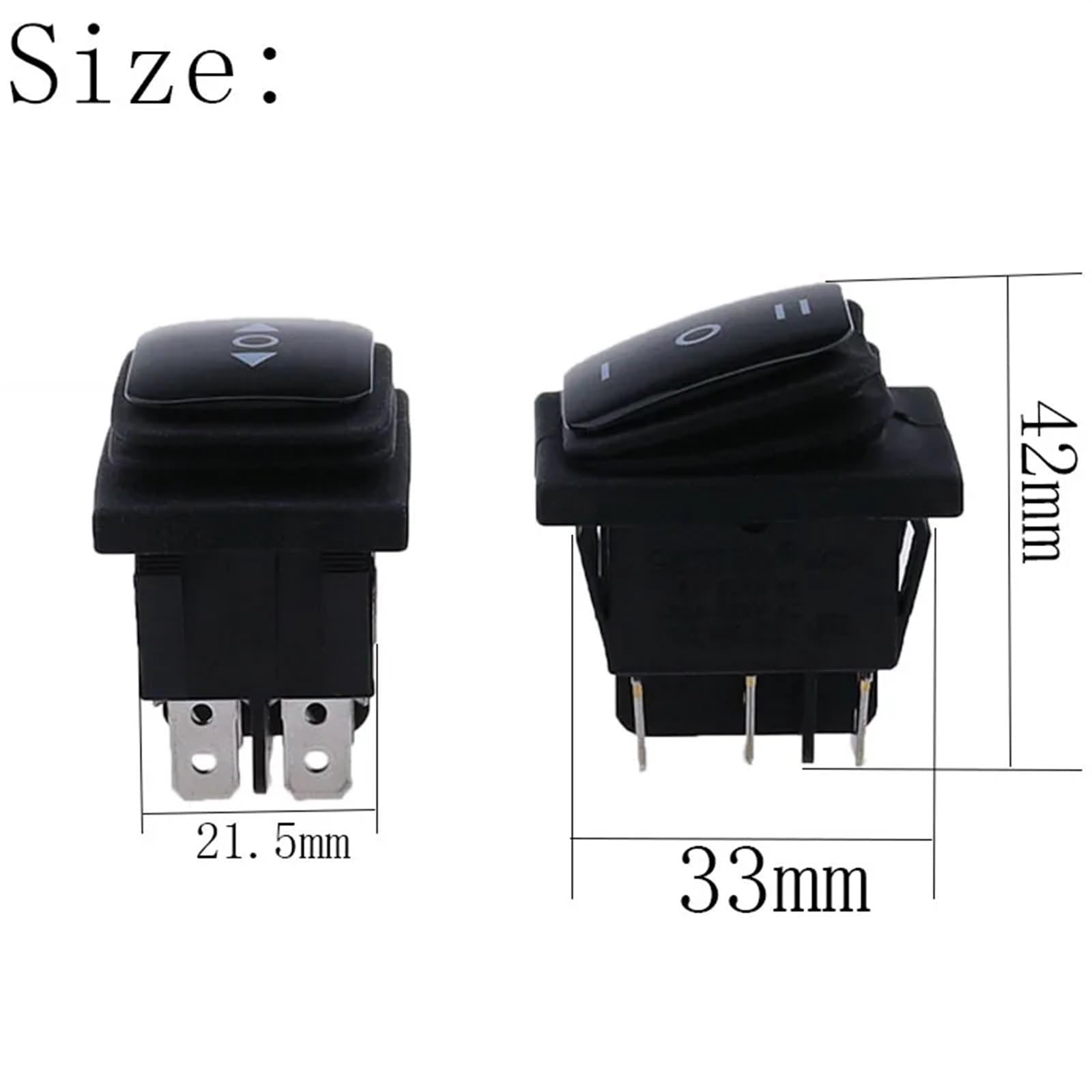 2PCS Momentary (on)-off-(on) Wasserdichter 6Pin Rocker Switch 3 Position Locking ON-OFF-ON DSDT(Momentery)