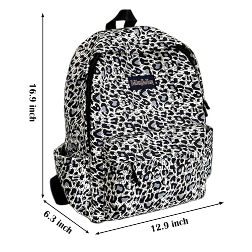 Women Black cheetah print backpack, College School Backpack Bookbag，Waterproof Sports Laptop Bag Compatible with 15-Inch Notebooks2