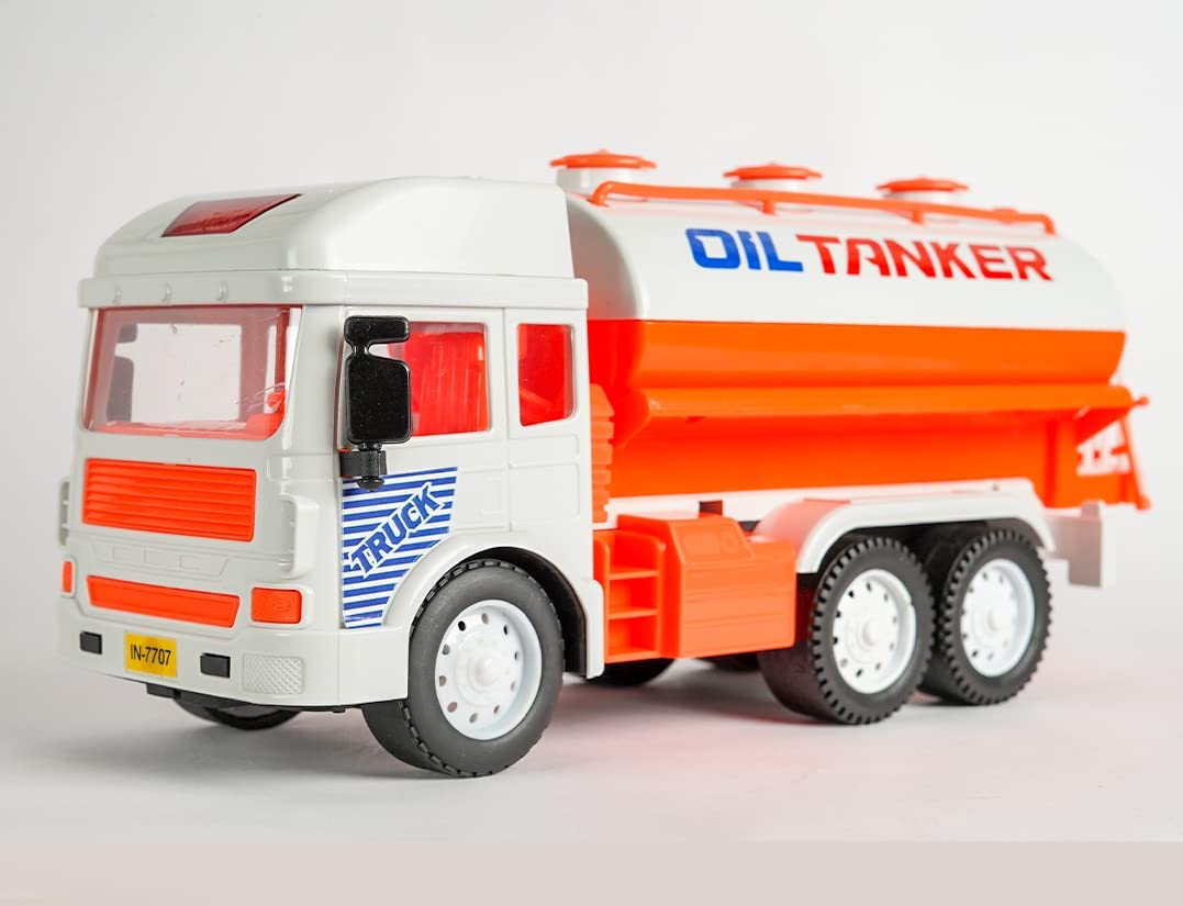 MT HUB THE TOY STORE MT HUB Toy New Oil Tanker Friction Powered Realistic Big Size Automobile Construction Engineering Plastic Toy Vehicle for Kids (Multi)