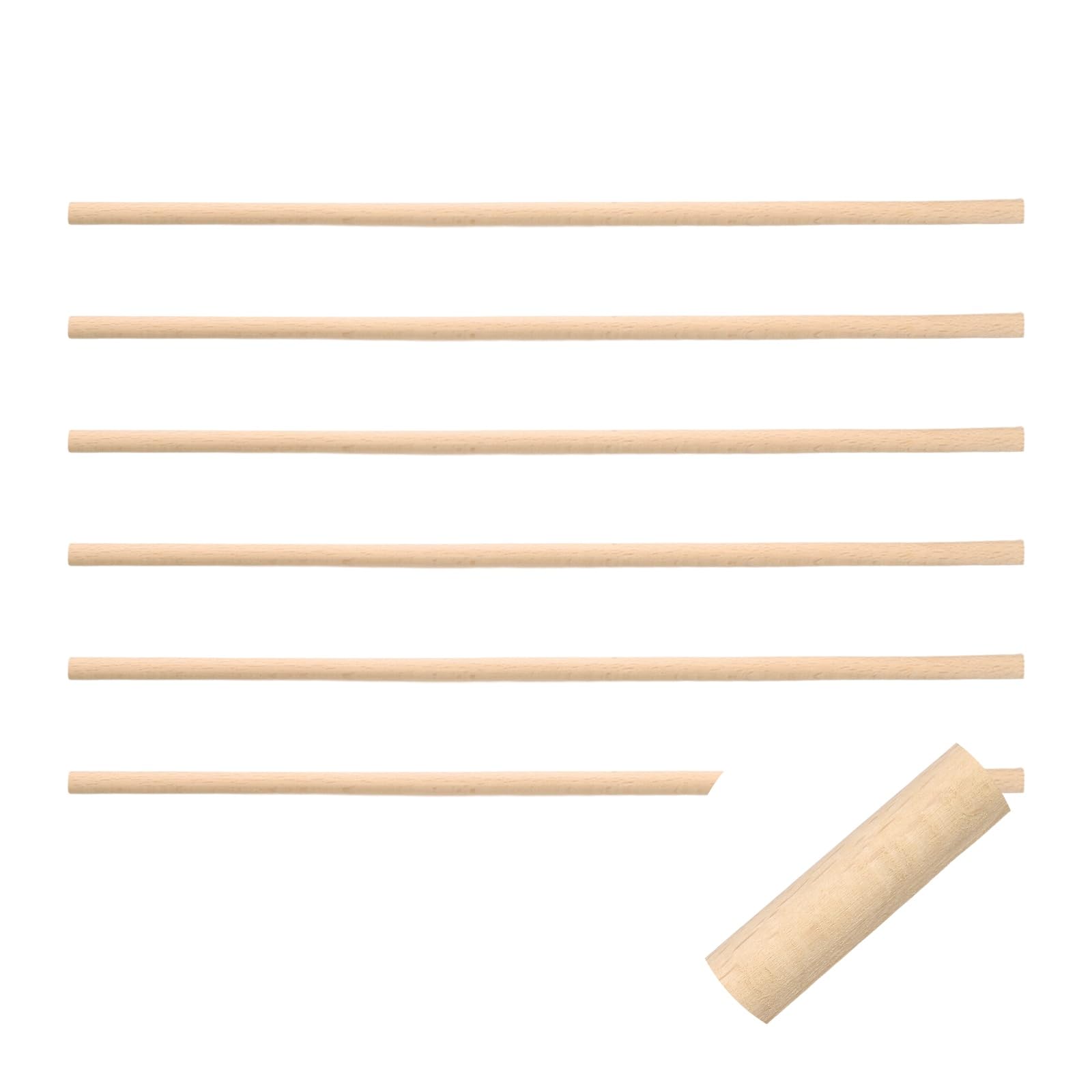 sourcing map 6Pcs 15.75" Decorative Wood Trim, Unfinished 3D Wooden Furniture Molding Trim for DIY Craft, Home Wall Cabinet Shelf Window Door (Half-Round, 10mm)