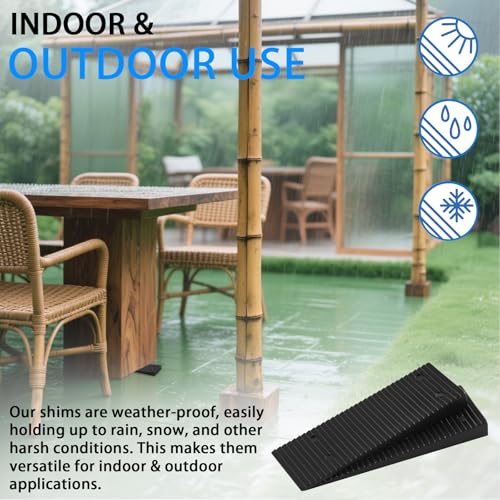 Image of 24pcs 3.15in Black Plastic Leveling Shims, Furniture Toilet Table Stabilizers Wedges for Uneven Surfaces