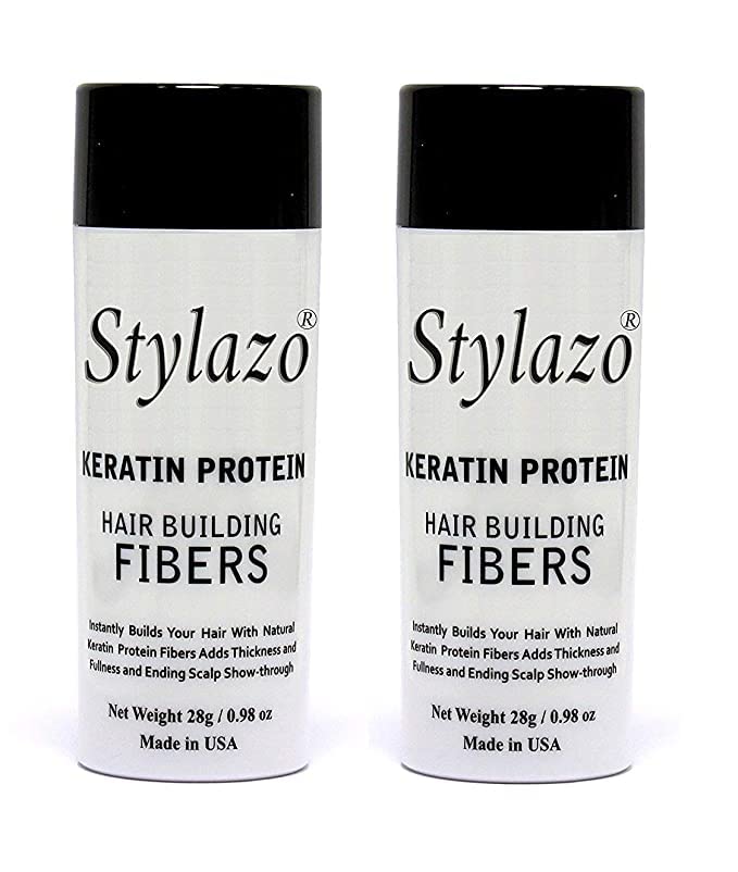 Keratin Thick Fiber - Hair Building Fiber Black for Men & Women – Instant Hair Concealer 28 Grams Hair Loss Concealer (Black)