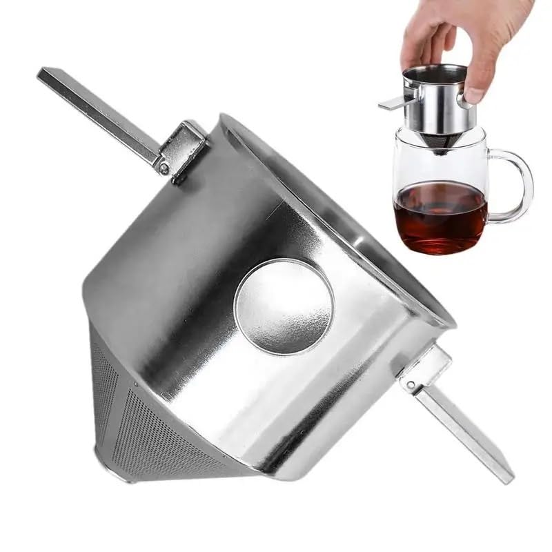 Feinmaschiger, wiederverwendbarer Kaffeefilter for Übergießen, Edelstahl, großes Fassungsvermögen for Tee und Kaffee, feinmaschige Filter