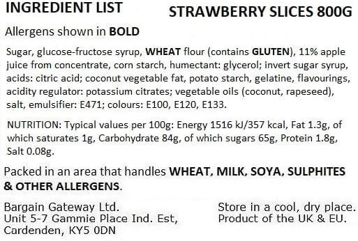 BG Pick & Mix Sweets Candy Pick n Mix Choose Your Sweetie Pouch 800g (- Strawberry Slices)
