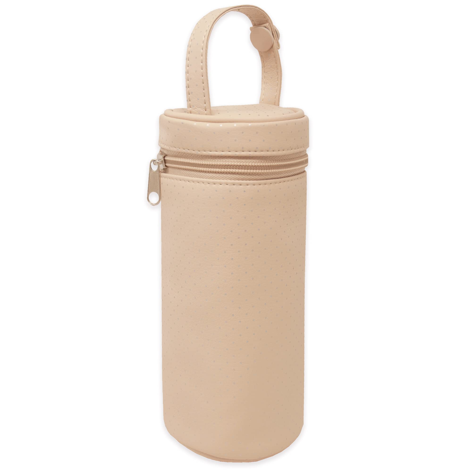 Duffi Baby Funda Portabiberones Polipiel. Bolsa con cierre de cremallera y asa.Limpieza facil. color Beige 0833-05