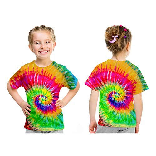 Image of Kids Tie Dye Shirt 6-18 Years Children Hippies Senior Tie-Dye Tee Tshirt for Boys' Girls'