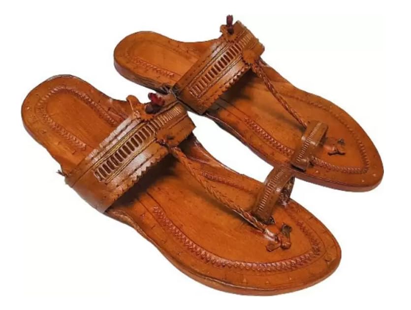 EthnicVibes Kolhapuri Chaussures plates ethniques indiennes Jutti ST3150 en cuir souple pour femme Pointure 39-45, St 45, 40.5 EU