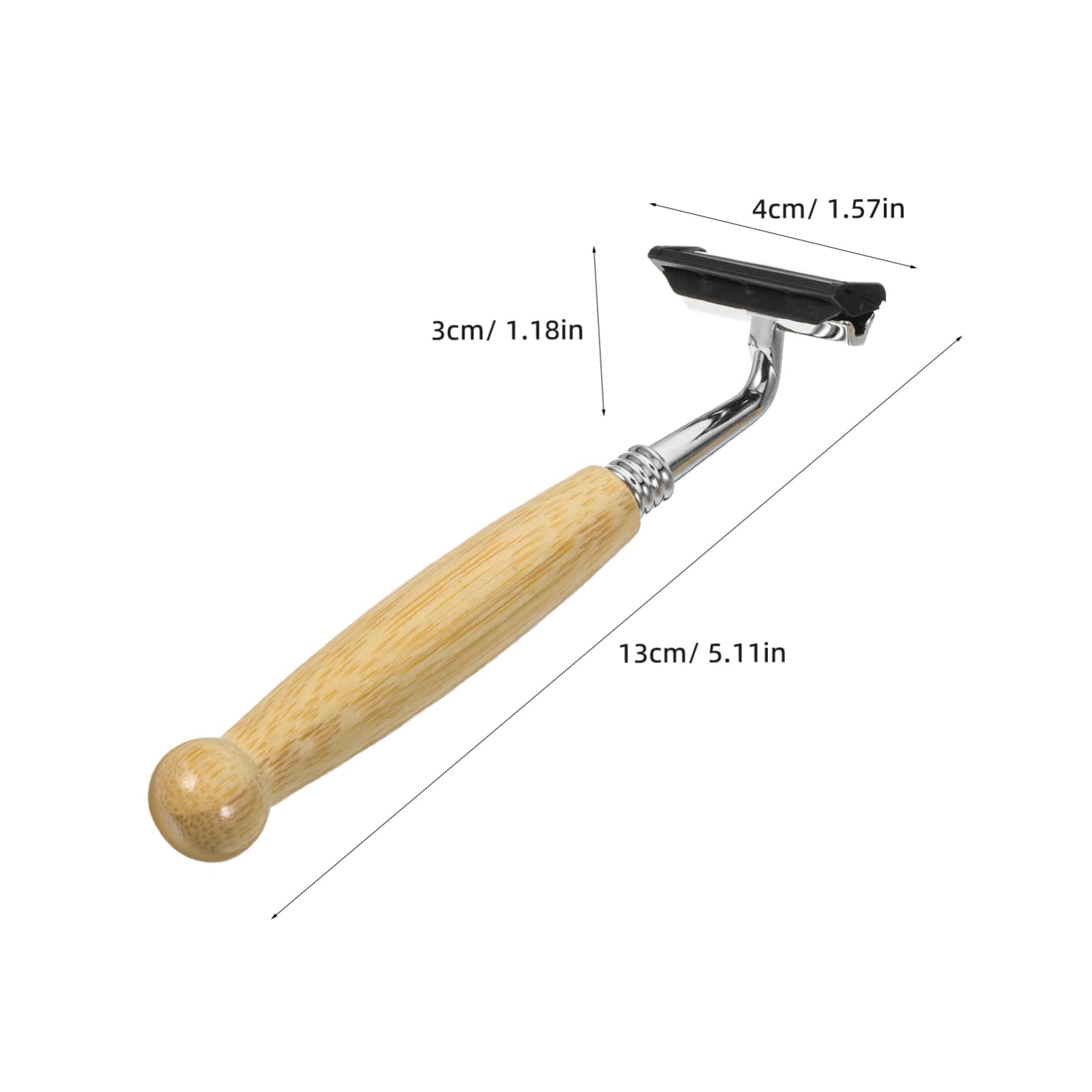 FRCOLOR 10 Sätze Rasiermesser Aus Edelstahl Razor Rasiere Rasierhobel Handhaben Schnurrbart Trimmer Haarschneider Rasiermesser Mit Bambusgriff Griff Ist Aus Aluminium 4 Stück * 10