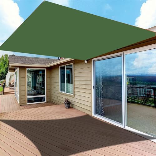 Toldo rectangular impermeable 2.5x5.5m de poliéster verde oscuro para patio 4