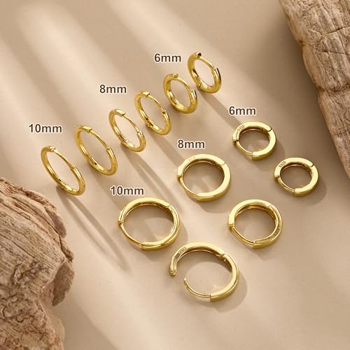 Image of KesaPlan Stud Earrings for Women 14K Gold Plated Hypoallergenic Hoop Earrings Set Small Studs Hoop Huggie Earring Multiple Piercing Star Heart Ball Cubic Zirconia Studs Stacks Trendy for Women Men