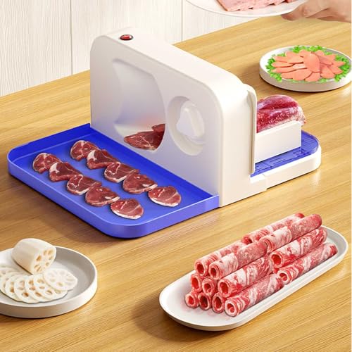 YIMBFCA Cortadora de Fiambre Eléctrica, Cortafiambres Eléctrico 200W, Cortadora de Jamón Hoja, Cortadora de Embutidos para Cortar Carne Queso Verduras Fruta, Fácil de Limpiar