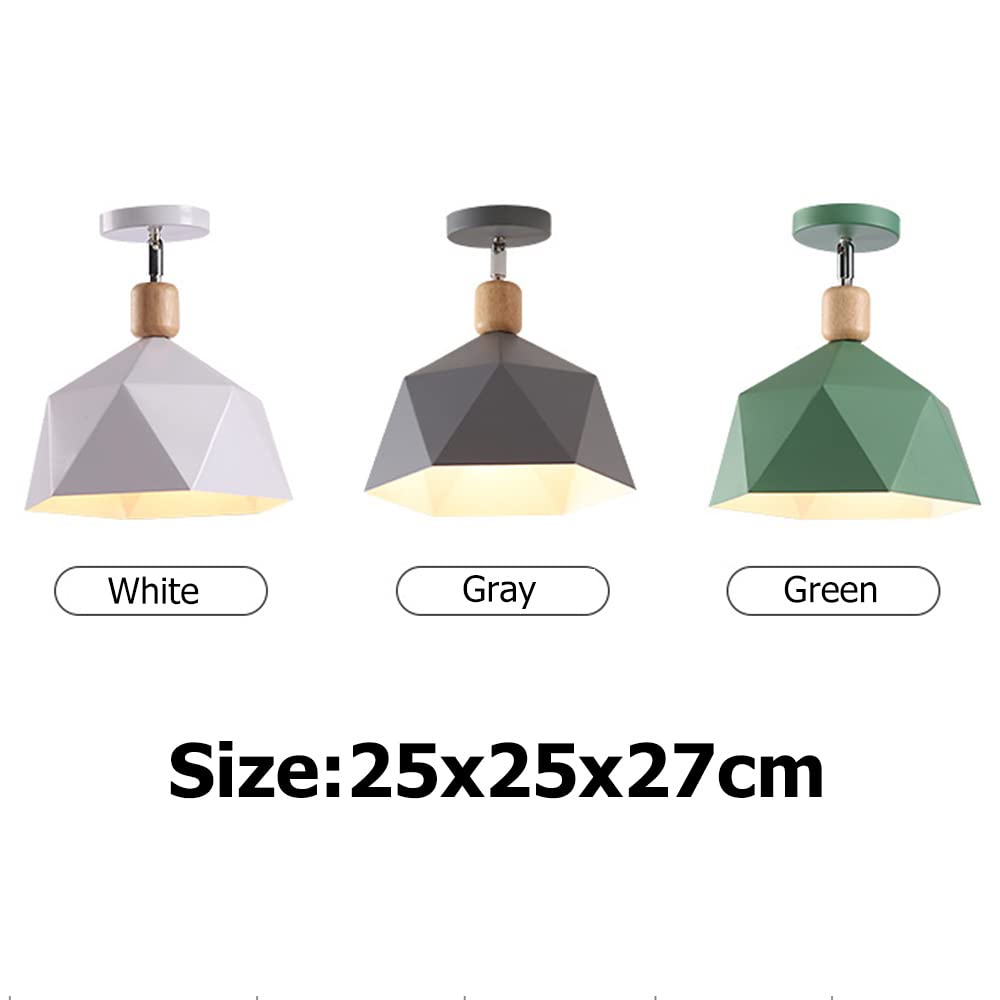 Mengjay Lampadario Da Soffitto Creativa Paralume Plafoniere interne Luci, in metallo Moderno,Industriale Nordico Retro (Verde)