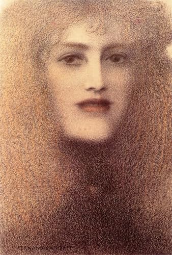 Toile les lèvres rouges de Fernand Khnopff portrait d'art Premium
