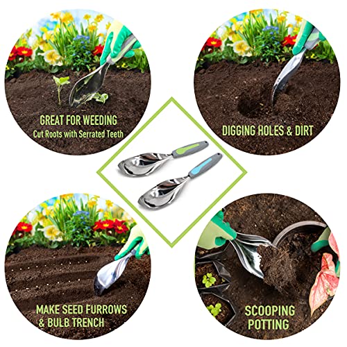 Jardineer-Multi-Use-Soil-Scoops-Stainless-Steel-Garden-Trowel-All-in-One-Cultivator-Weeder-Transplanter-Blue