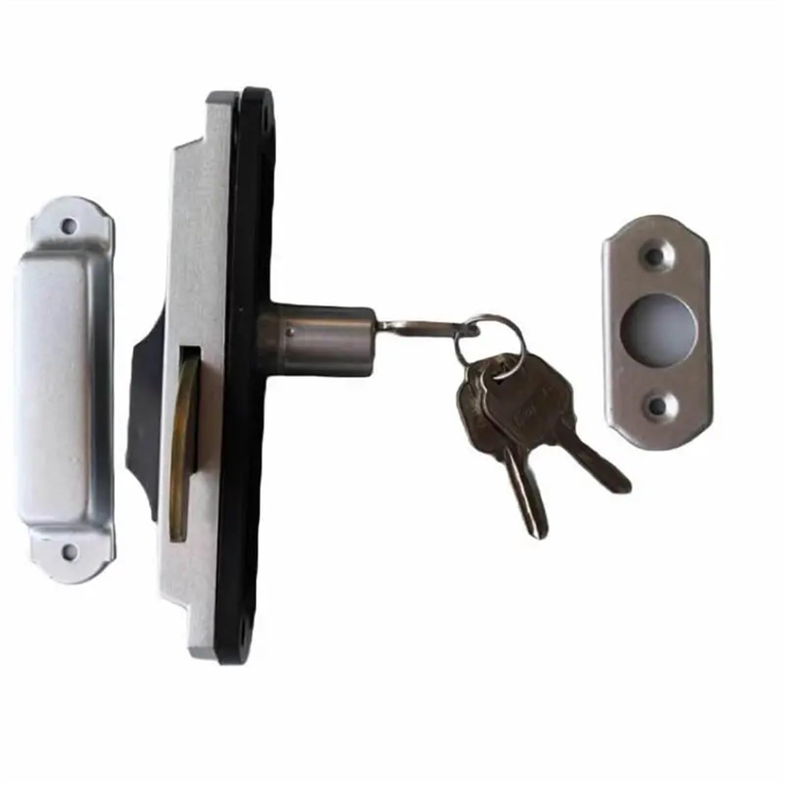 Serrure à crochet porte coulissante alu mécanique anti-levage profil mince 15-35mm